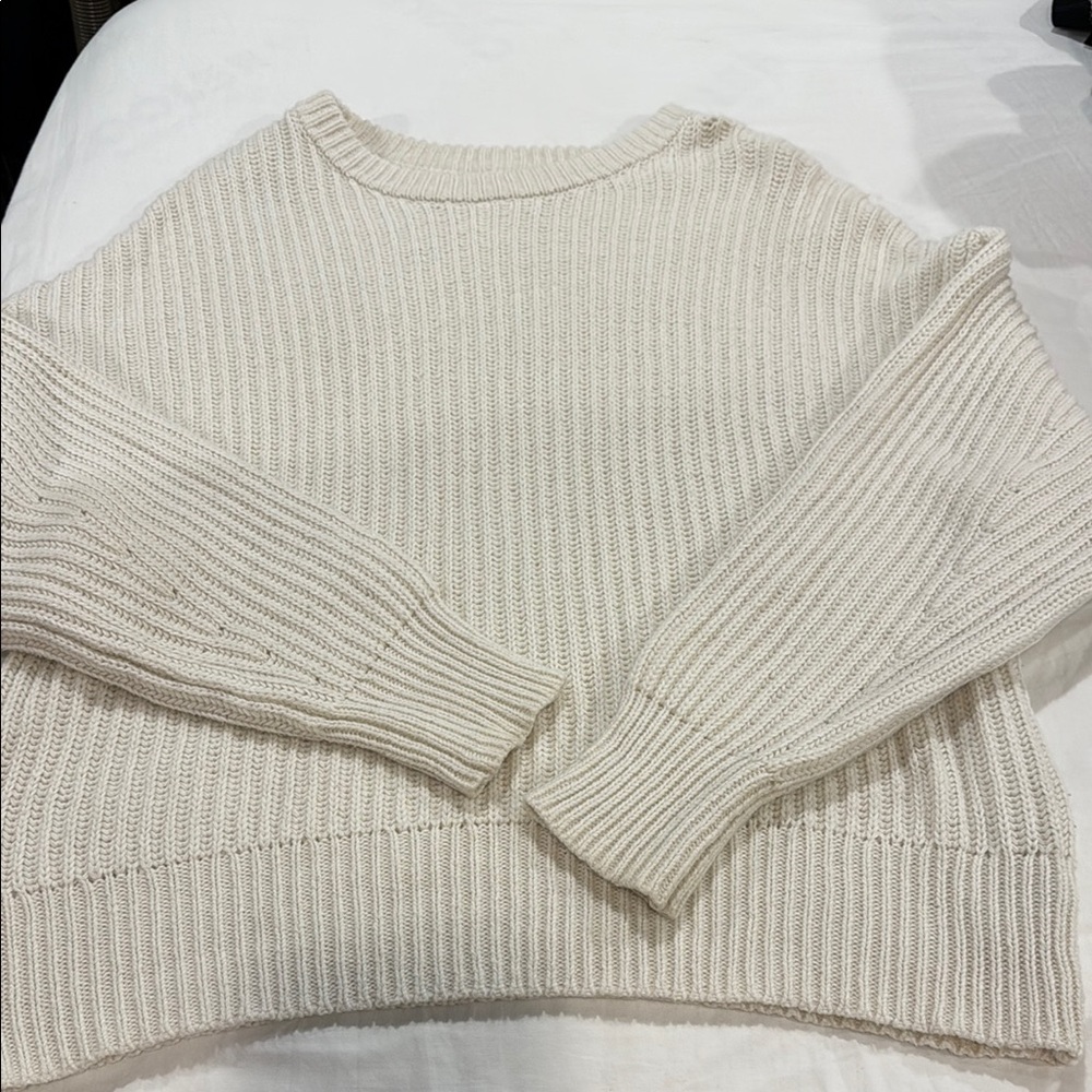 a new day Cream Ribbed Sweater